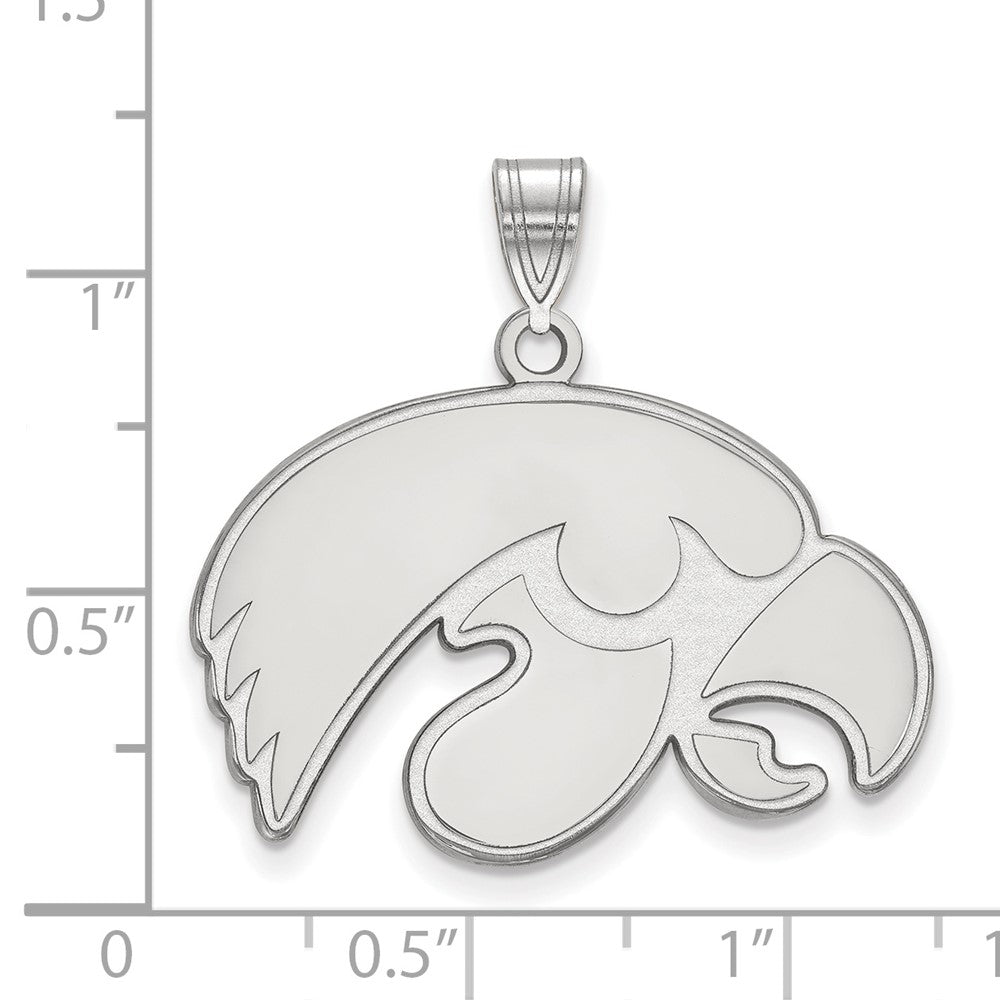 Sterlingsilber Rhodiniert Logoart University Of Iowa Hawk Groß Anhänger