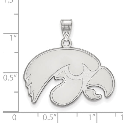 Sterlingsilber Rhodiniert Logoart University Of Iowa Hawk Groß Anhänger