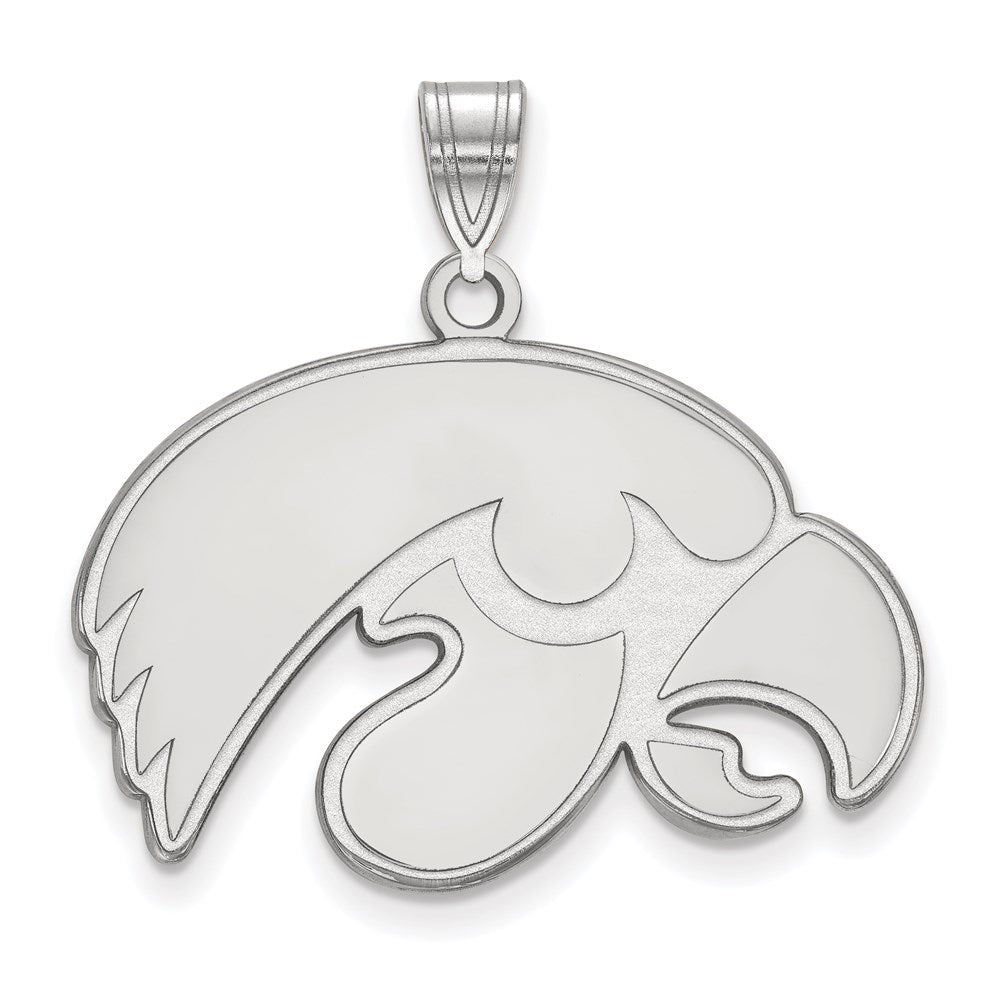 Sterlingsilber Rhodiniert Logoart University Of Iowa Hawk Groß Anhänger