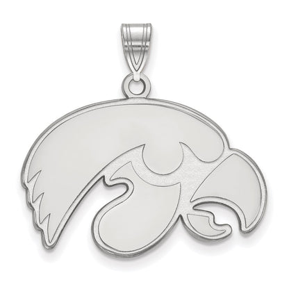 Sterlingsilber Rhodiniert Logoart University Of Iowa Hawk Groß Anhänger