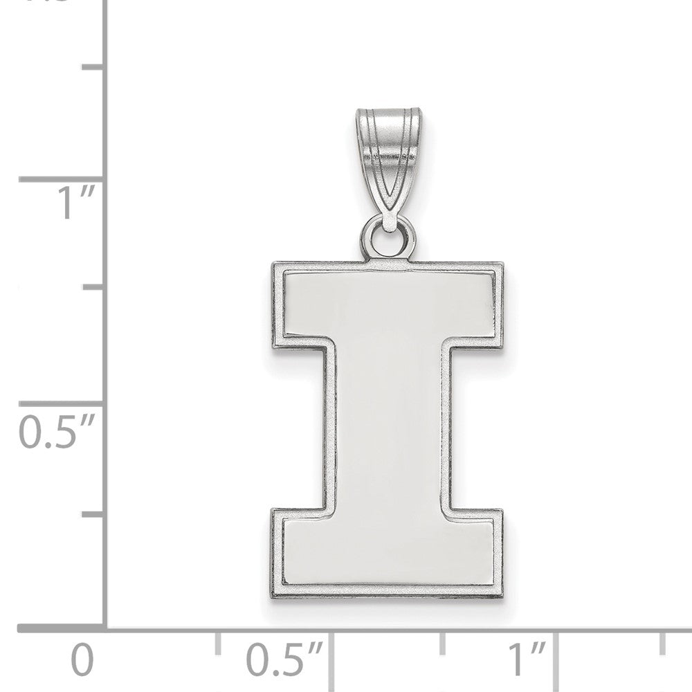 Sterlingsilber Rhodiniert Logoart University Of Illinois Buchstabe I Groß Anhänger