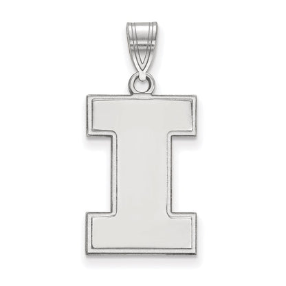 Sterlingsilber Rhodiniert Logoart University Of Illinois Buchstabe I Groß Anhänger