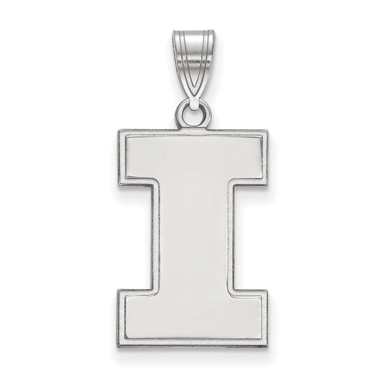 14K Weißgold Logoart University Of Illinois Buchstabe I Groß Anhänger