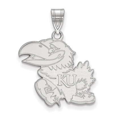 Sterlingsilber Rhodiniert Logoart University Of Kansas Jayhawk Groß Anhänger