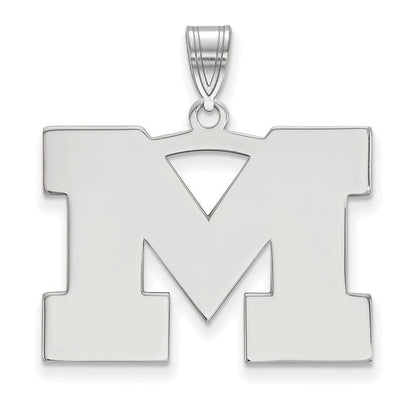 14K Weißgold Logoart University Of Michigan Buchstabe M Groß Anhänger
