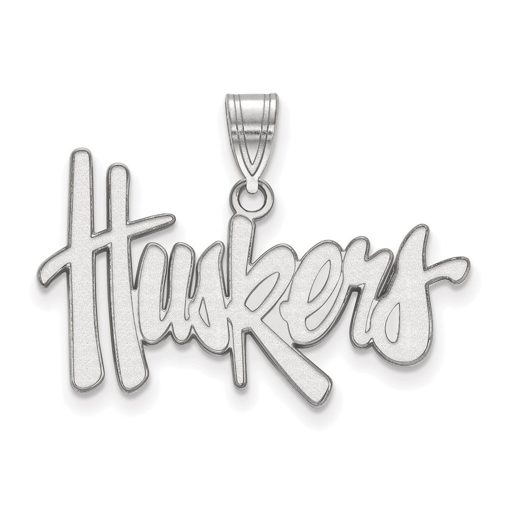 Sterlingsilber Rhodiniert Logoart University Of Nebraska Huskers Groß Anhänger