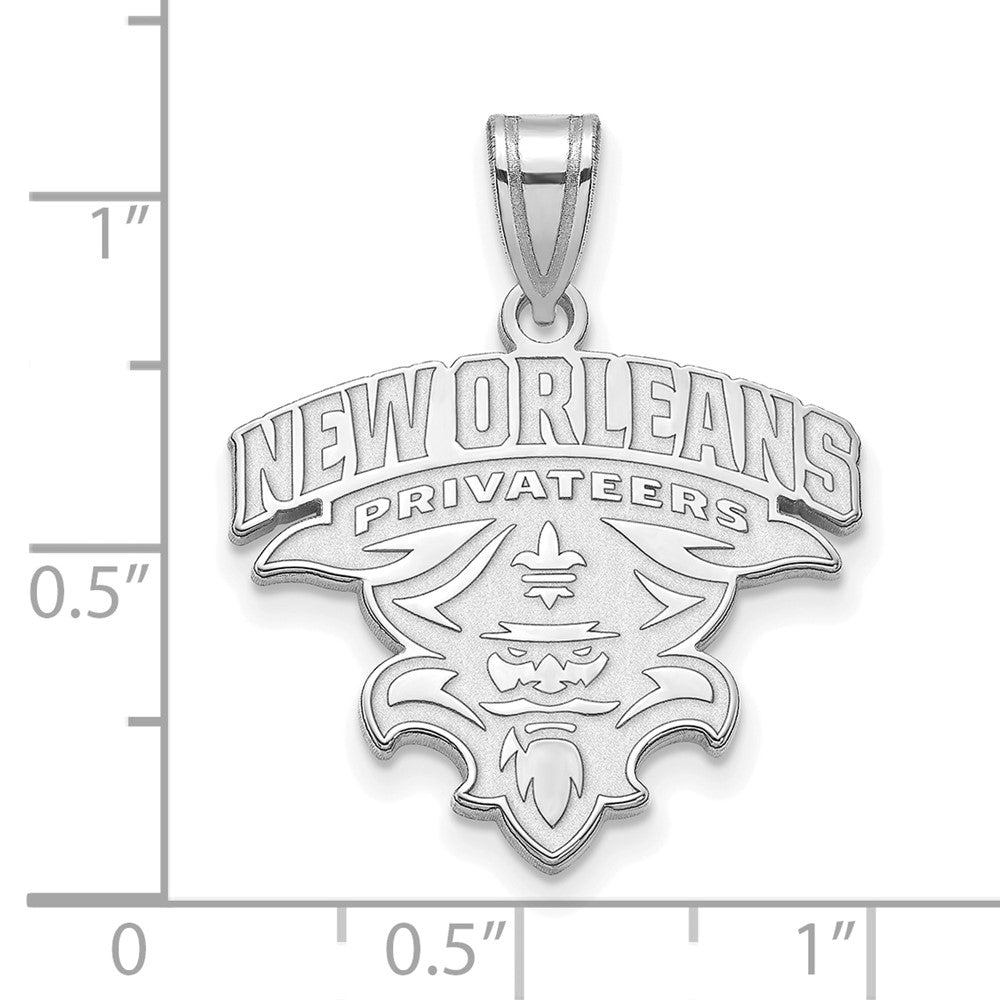 10K Weißgold Logoart University Of New Orleans U N O Extra Groß Anhänger