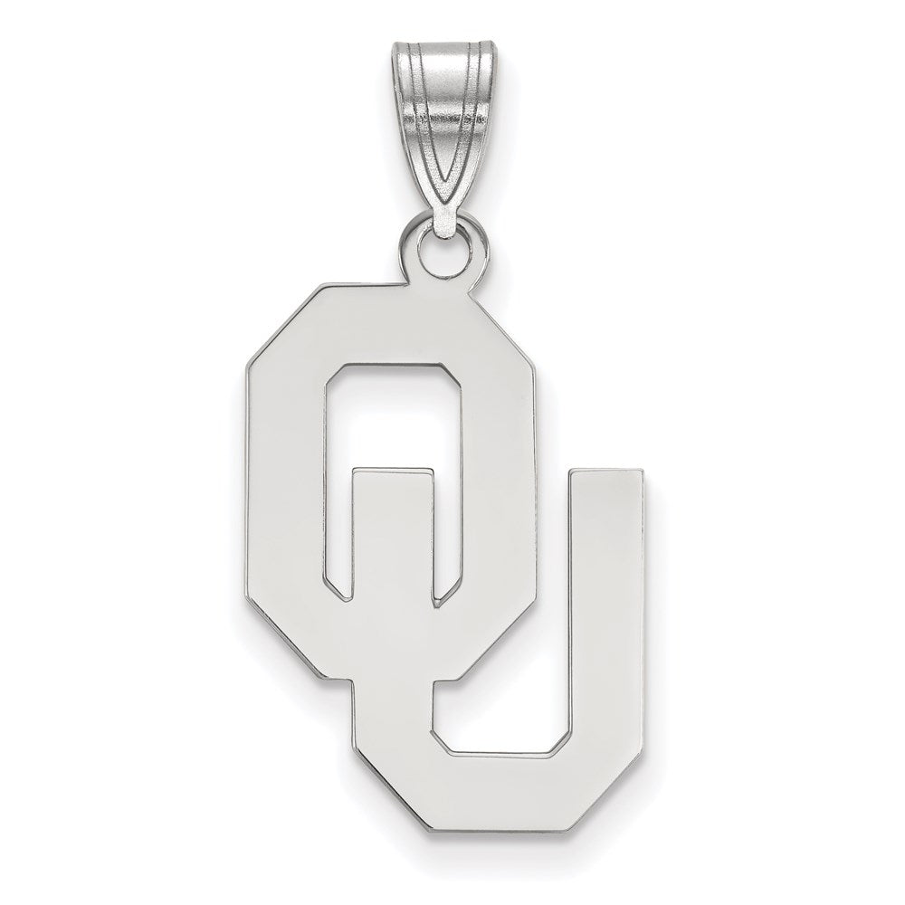 Sterlingsilber Rhodiniert Logoart University Of Oklahoma O U Groß Anhänger