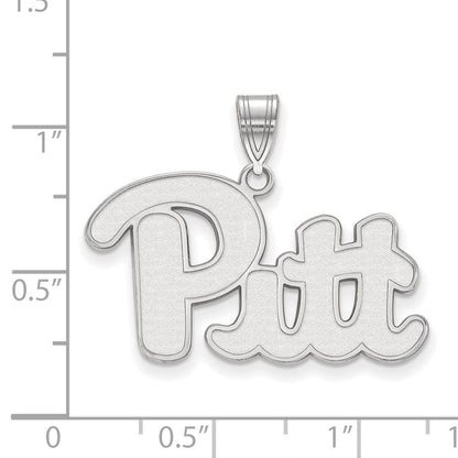 Sterlingsilber Rhodiniert Logoart University Of Pittsburgh Groß Anhänger