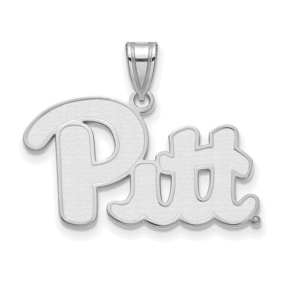 Sterlingsilber Rhodiniert Logoart University Of Pittsburgh Groß Anhänger