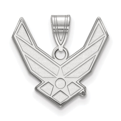 Sterlingsilber Rhodiniert Logoart U.s. Luft Kraft Groß Anhänger