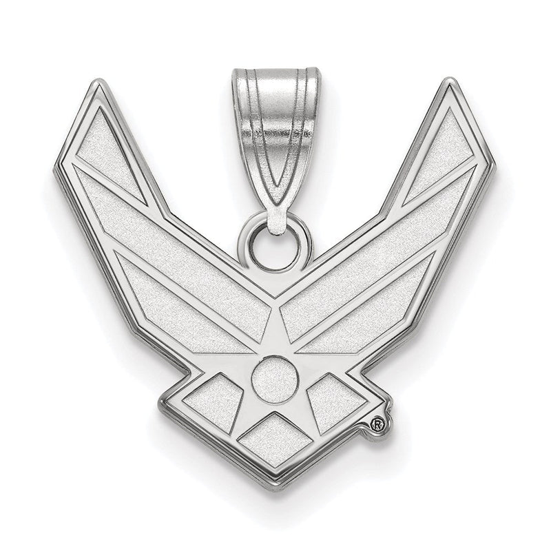 Sterlingsilber Rhodiniert Logoart U.s. Luft Kraft Groß Anhänger