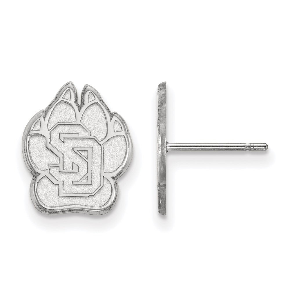 10K Weißgold Logoart University Of South Dakota Klein Ohrstecker