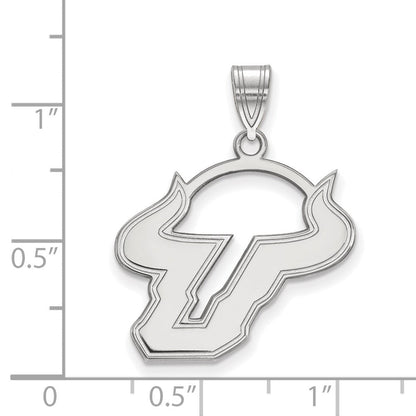 10K Weißgold Logoart University Of South Florida Bull Groß Anhänger
