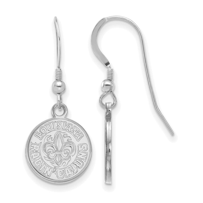 Sterlingsilber Rhodiniert Logoart University Of Louisiana At Lafayette Klein Hängend Draht Ohrringe
