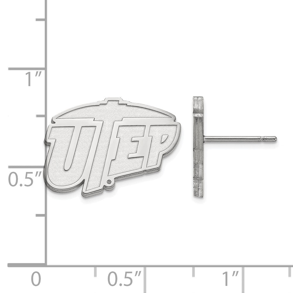Sterlingsilber Rhodiniert Logoart University Of Texas At El Paso Klein Ohrstecker