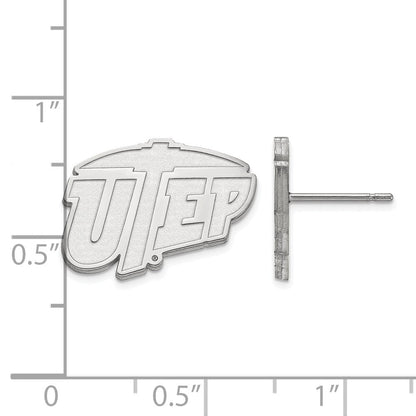 Sterlingsilber Rhodiniert Logoart University Of Texas At El Paso Klein Ohrstecker