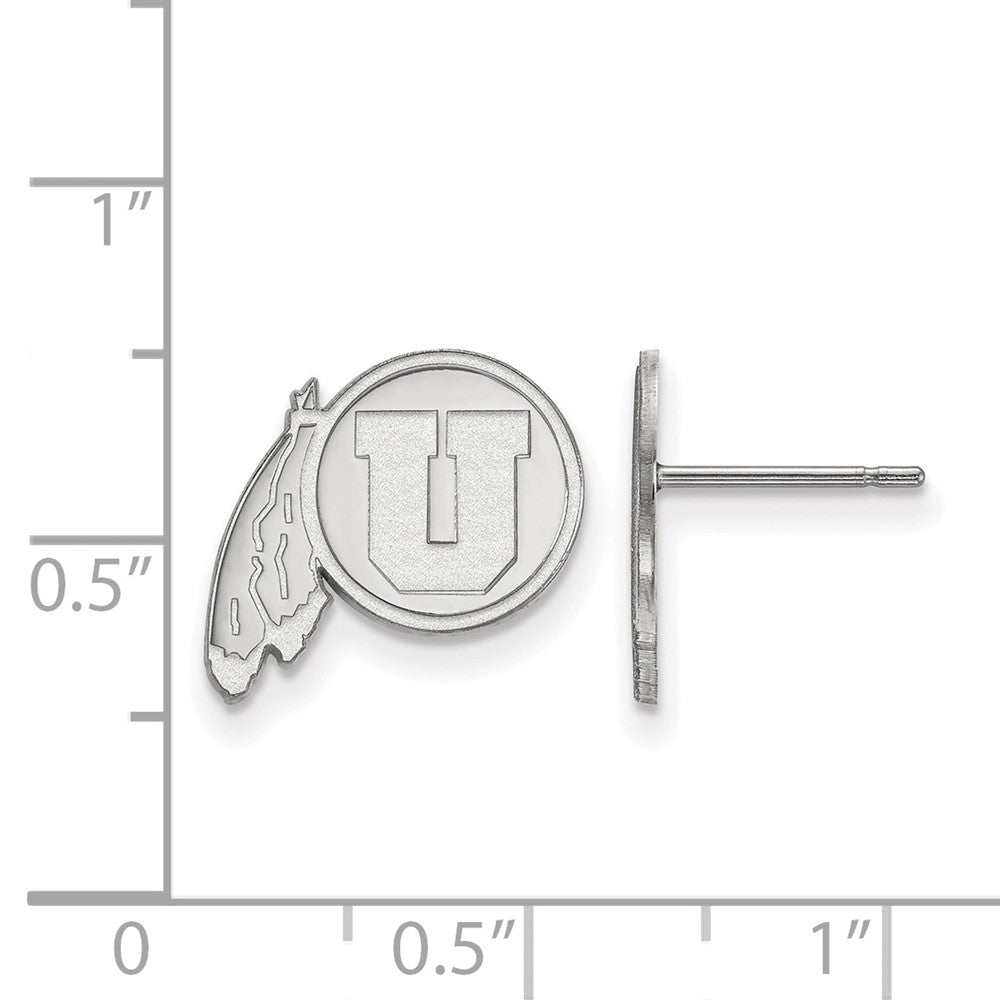 Sterlingsilber Rhodiniert Logoart University Of Utah Klein Ohrstecker