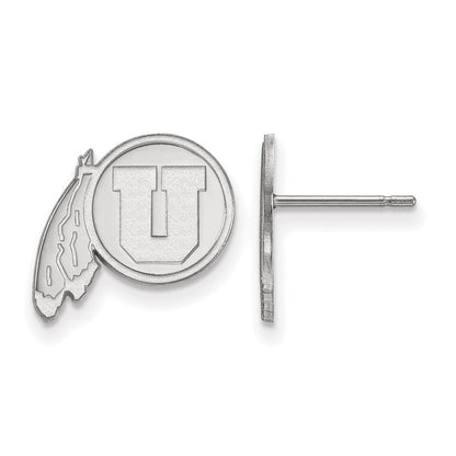 Sterlingsilber Rhodiniert Logoart University Of Utah Klein Ohrstecker