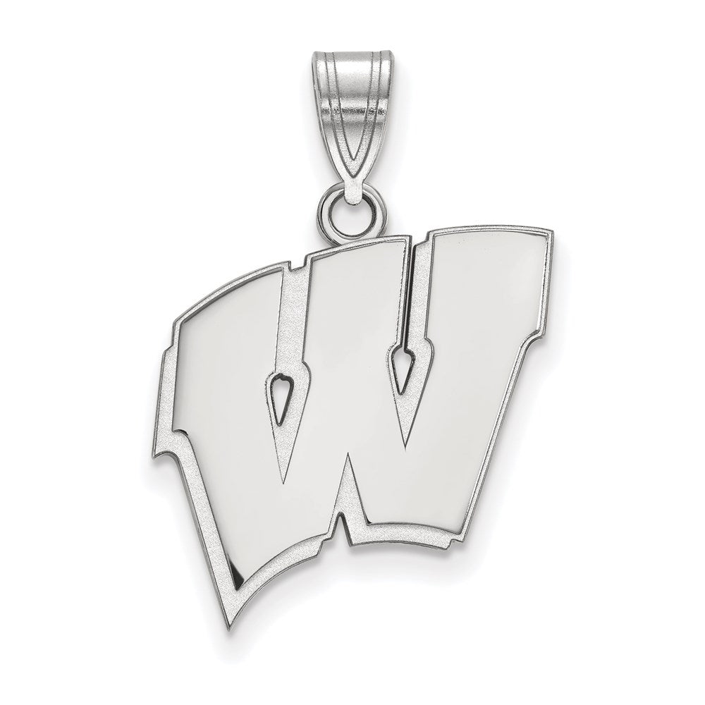 Sterlingsilber Rhodiniert Logoart University Of Wisconsin Buchstabe W Groß Anhänger