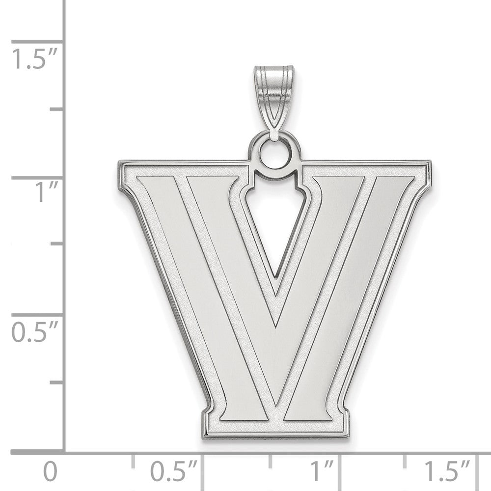 10K Weißgold Logoart Villanova University Buchstabe V Extra Groß Anhänger