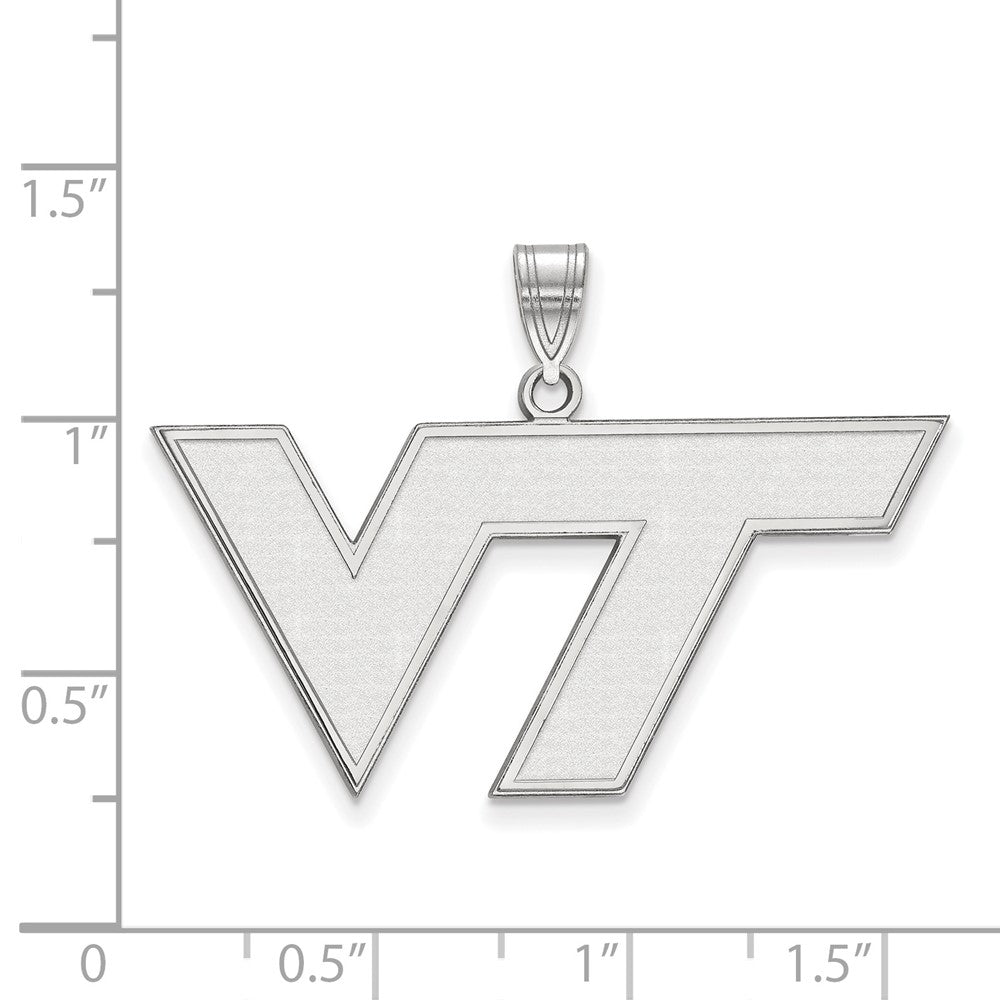 14K Weißgold Logoart Virginia Tech V T Groß Anhänger