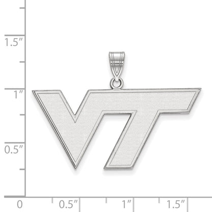 10K Weißgold Logoart Virginia Tech V T Groß Anhänger