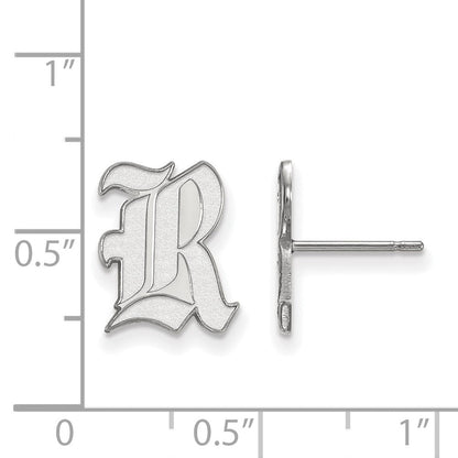 Sterlingsilber Rhodiniert Logoart Rice University Buchstabe R Klein Ohrstecker