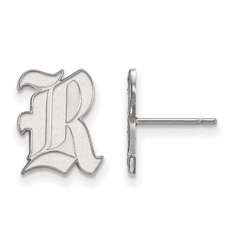 14K Weißgold Logoart Rice University Buchstabe R Klein Ohrstecker