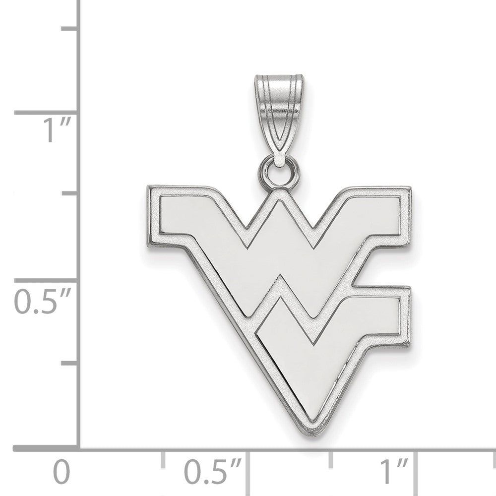 Sterlingsilber Rhodiniert Logoart West Virginia University W V Groß Anhänger