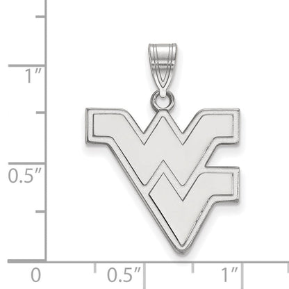 Sterlingsilber Rhodiniert Logoart West Virginia University W V Groß Anhänger
