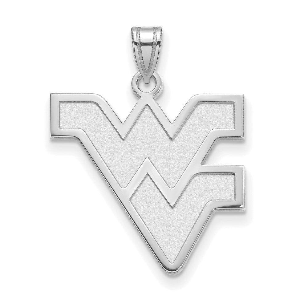 Sterlingsilber Rhodiniert Logoart West Virginia University W V Groß Anhänger