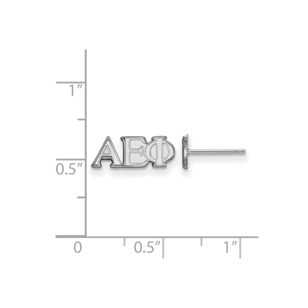 Sterlingsilber Rhodiniert Logoart Alpha Epsilon Phi Sorority Greek Buchstaben Extra Klein Ohrstecker