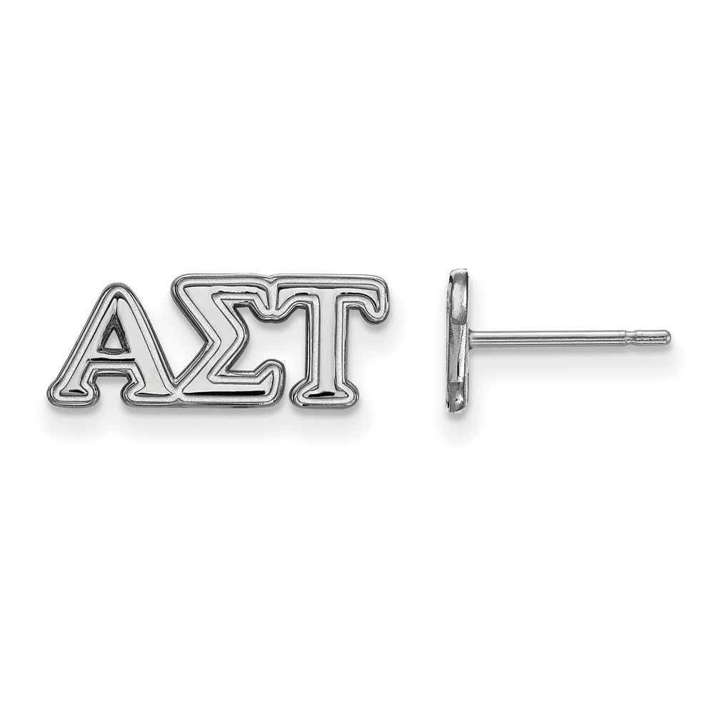 Sterlingsilber Rhodiniert Logoart Alpha Sigma Tau Sorority Greek Buchstaben Extra Klein Ohrstecker