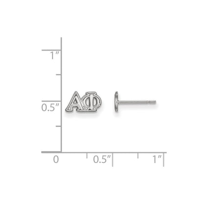 Sterlingsilber Rhodiniert Logoart Alpha Phi Sorority Greek Buchstaben Extra Klein Ohrstecker