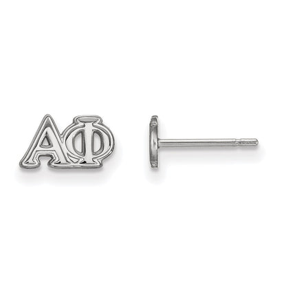 Sterlingsilber Rhodiniert Logoart Alpha Phi Sorority Greek Buchstaben Extra Klein Ohrstecker