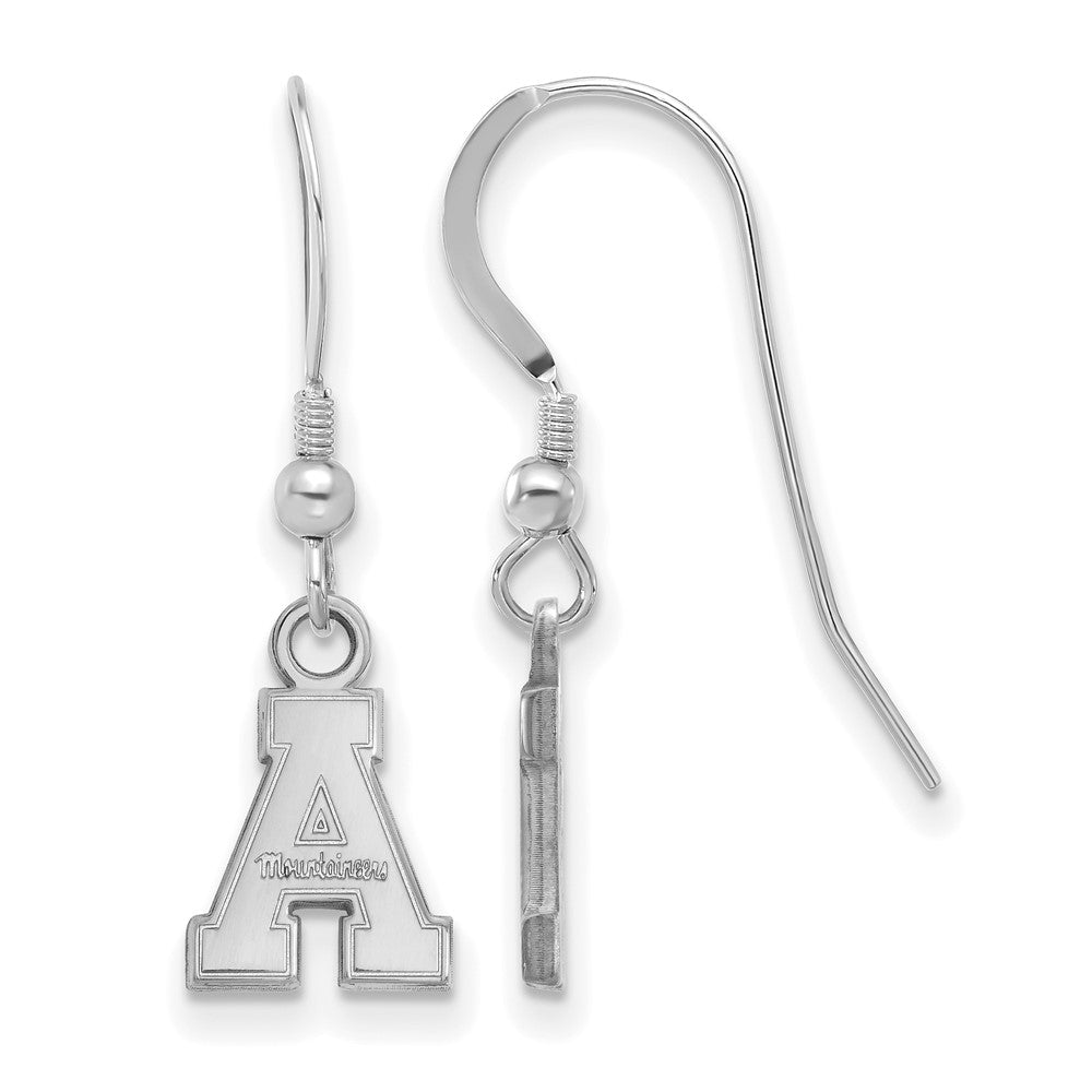 Sterlingsilber Rhodiniert Logoart Appalachian State University Extra Klein Hängend Draht Ohrringe
