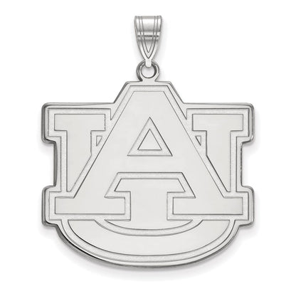 Sterlingsilber Rhodiniert Logoart Auburn University A U Extra Groß Anhänger