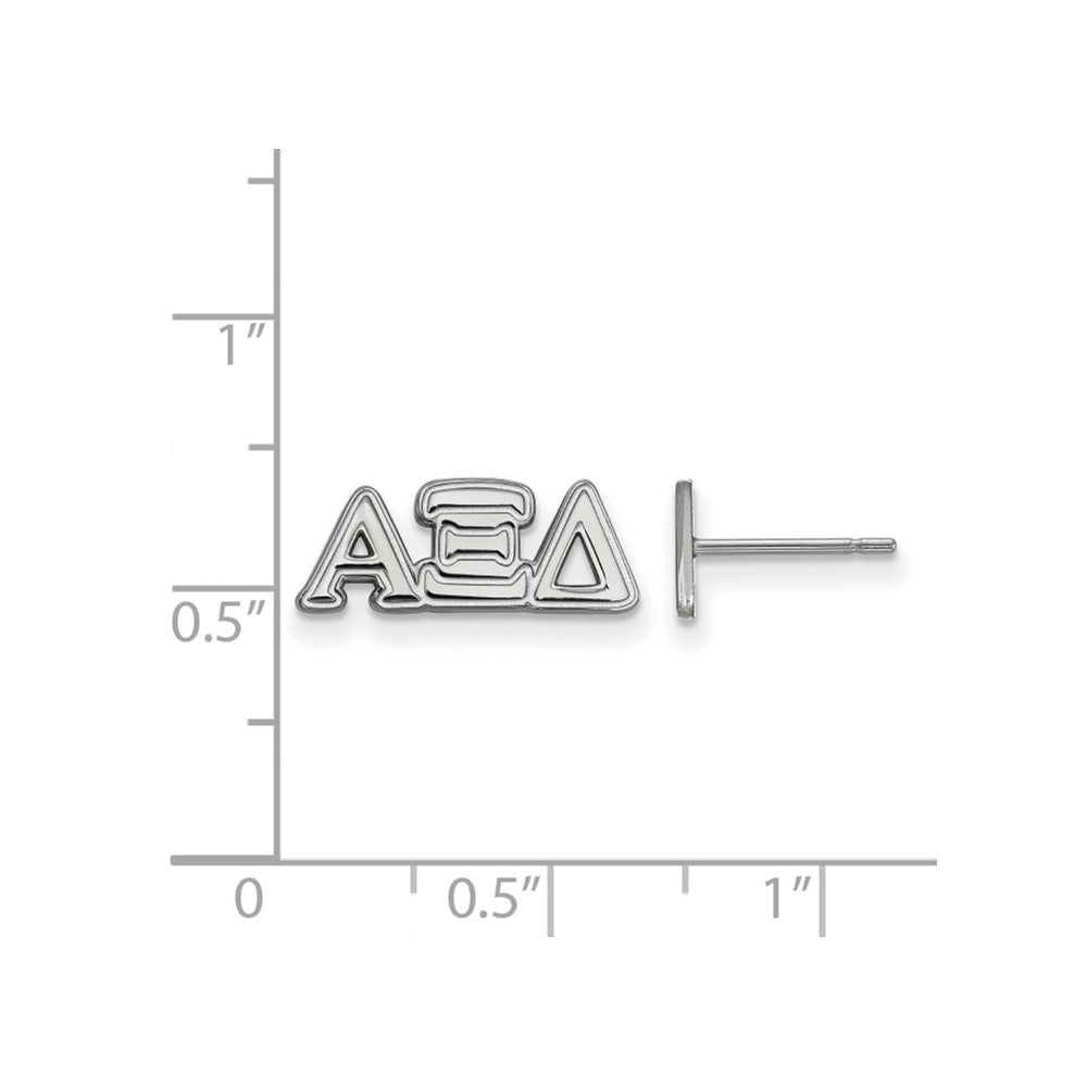 Sterlingsilber Rhodiniert Logoart Alpha Xi Delta Sorority Greek Buchstaben Extra Klein Ohrstecker