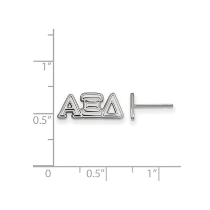 Sterlingsilber Rhodiniert Logoart Alpha Xi Delta Sorority Greek Buchstaben Extra Klein Ohrstecker