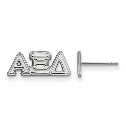 Sterlingsilber Rhodiniert Logoart Alpha Xi Delta Sorority Greek Buchstaben Extra Klein Ohrstecker