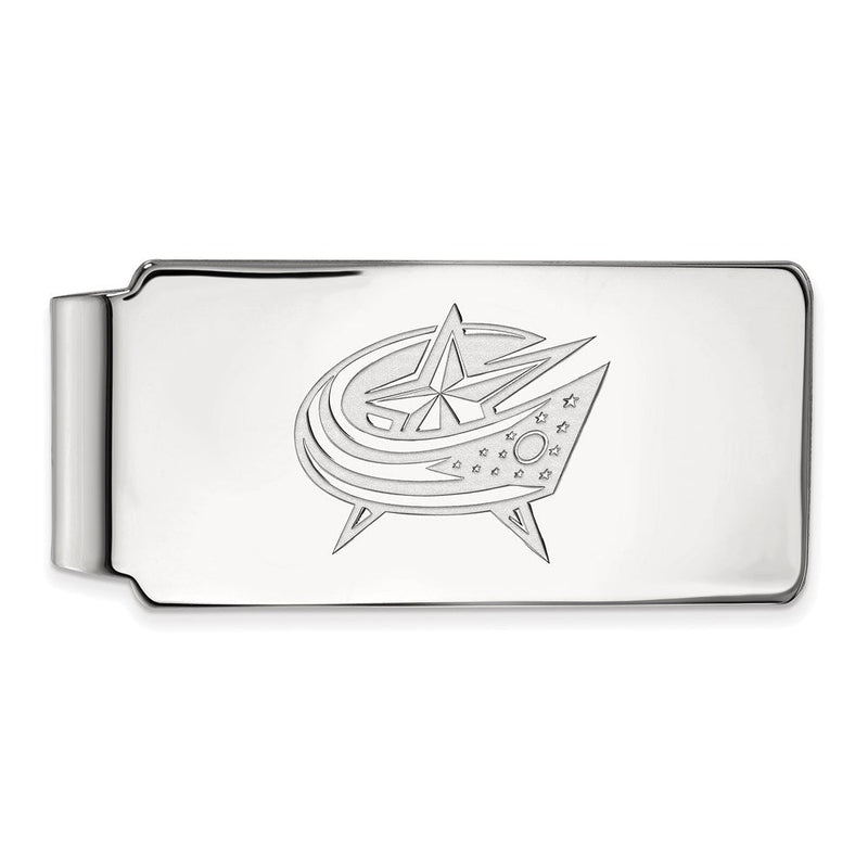 Sterlingsilber Rhodiniert Nhl Logoart Columbus Blau Jacken Geldklammer