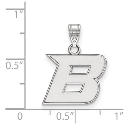 14K Weißgold Logoart Boise State University Buchstabe B Klein Anhänger