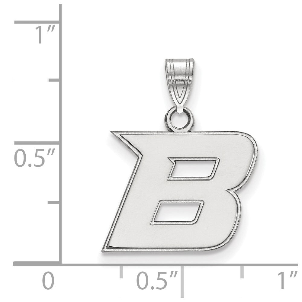 Sterlingsilber Rhodiniert Logoart Boise State University Buchstabe B Klein Anhänger