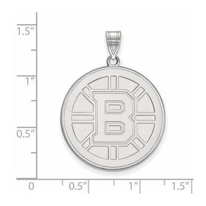 Sterlingsilber Rhodiniert Nhl Logoart Boston Bruins Extra Groß Anhänger