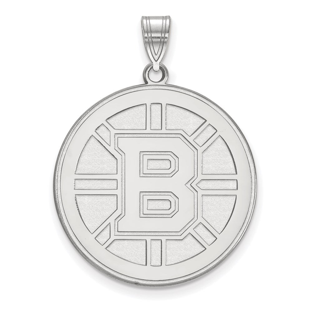 Sterlingsilber Rhodiniert Nhl Logoart Boston Bruins Extra Groß Anhänger