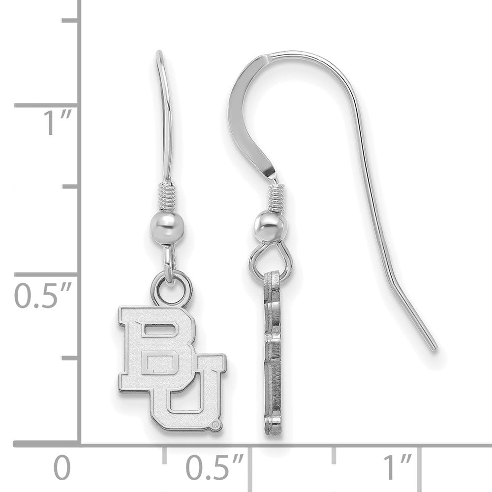 Sterlingsilber Rhodiniert Logoart Baylor University Bears Extra Klein Hängend Draht Ohrringe