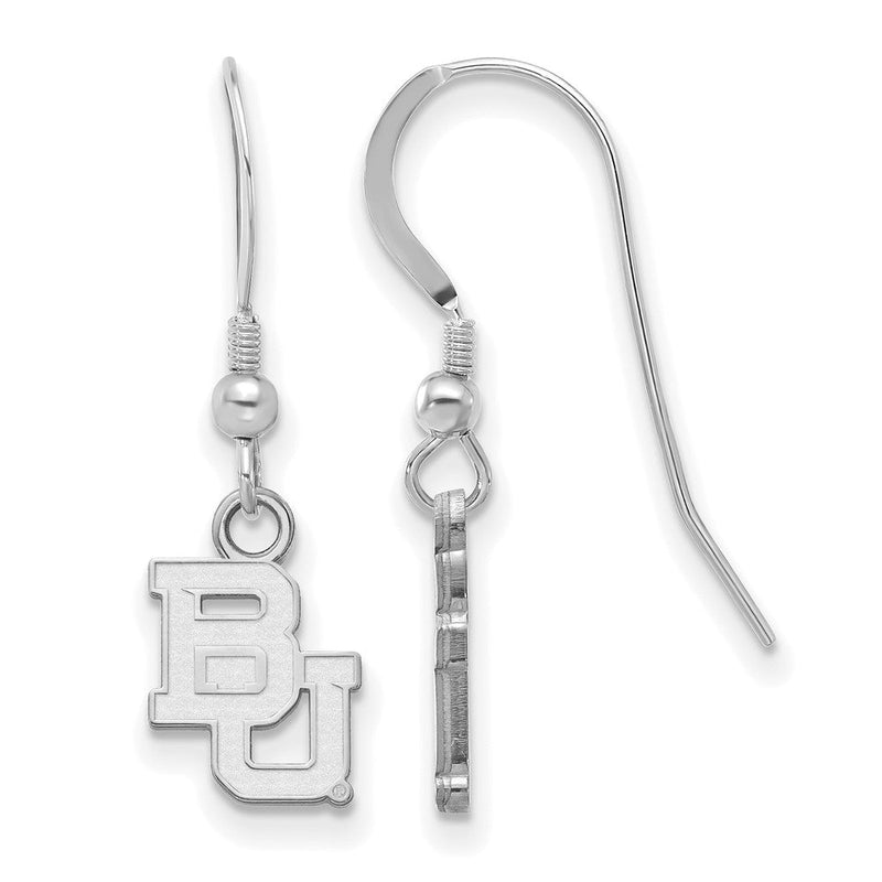 Sterlingsilber Rhodiniert Logoart Baylor University Bears Extra Klein Hängend Draht Ohrringe