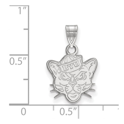 10K Weißgold Logoart Brigham Young University Cougar Klein Anhänger