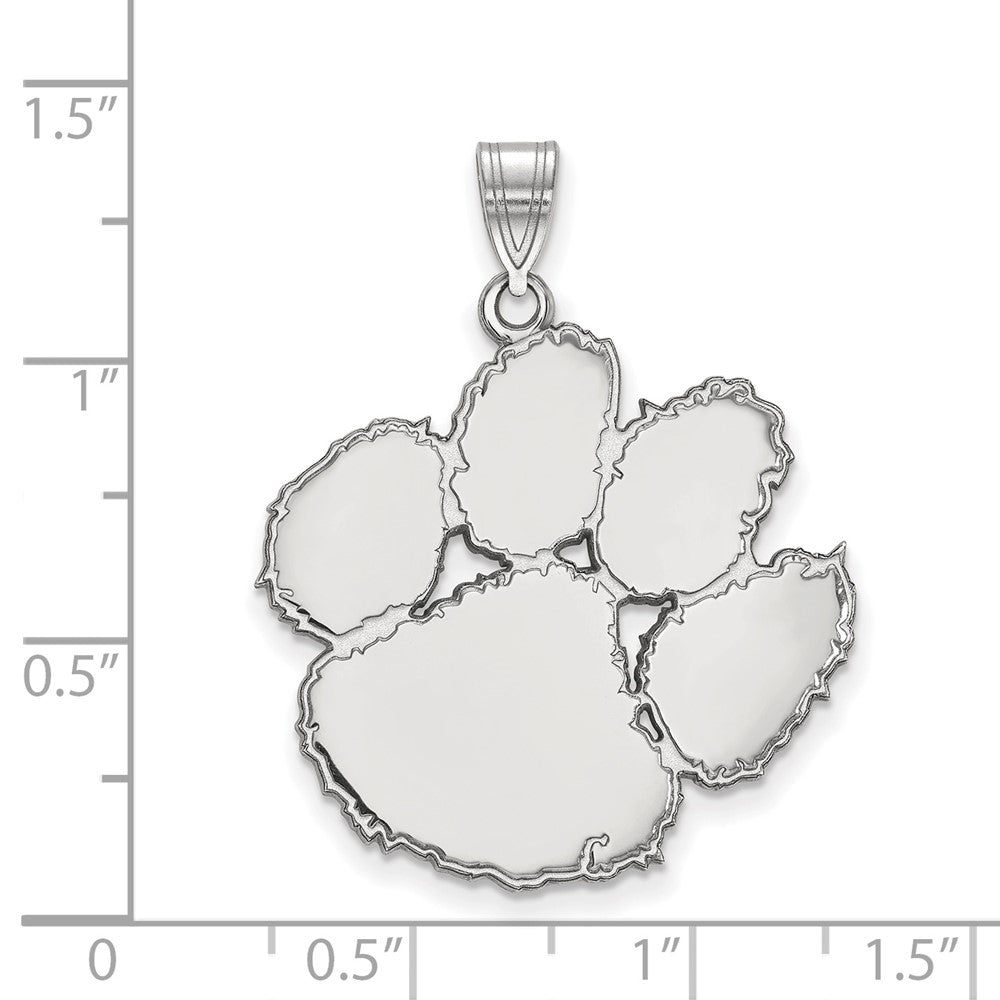 Sterlingsilber Rhodiniert Logoart Clemson University Tiger Paw Extra Groß Anhänger